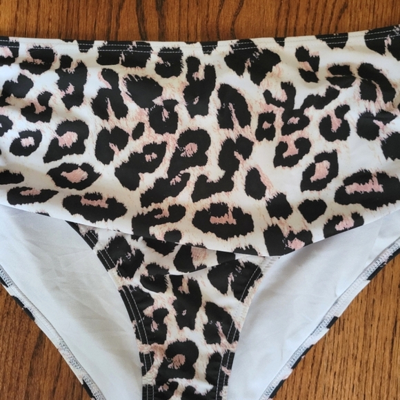 Leopard Print High-Waisted Bikini Bottoms - Picture 2 of 9
